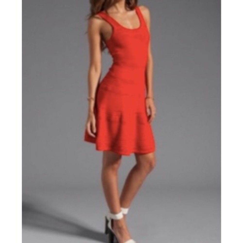 Torn by Ronny Kobo Alberta Dress Women Size Medium Orange Fit & Flare Pointelle